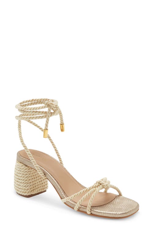Kaanas Selena Knot Ankle Wrap Sandal in Champagne