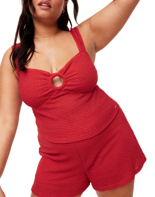 Adore Me Sandra Tank And Shorts Set In Dark Red