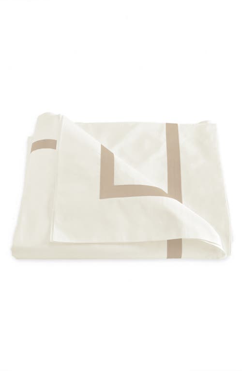 Matouk Lowell Duvet Cover In Ivory/champagne