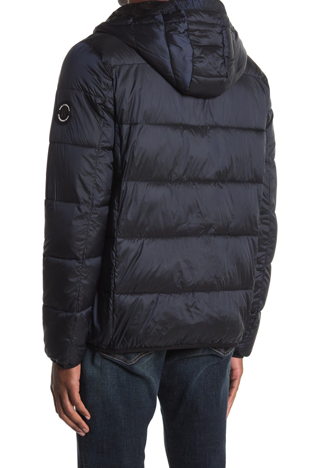 karl lagerfeld classic hooded puffa jacket