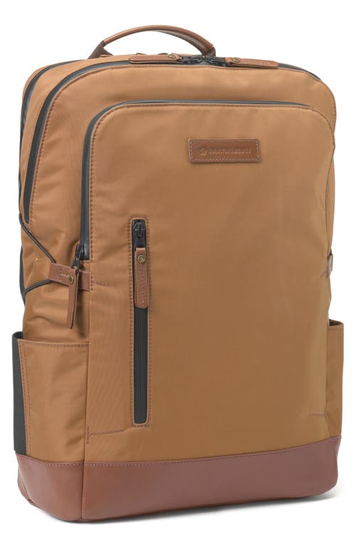 Shop Johnston & Murphy Hudson Waterproof Nylon Backpack In Cognac