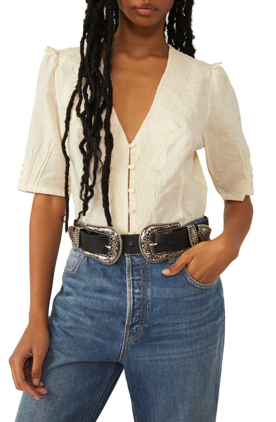 FREE PEOPLE LAURIE EMBROIDERED BLOUSE