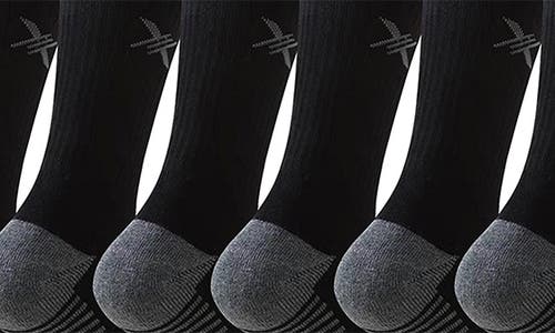 Extreme Fit 6-pack Dri Tech Moisture Control Socks In Black