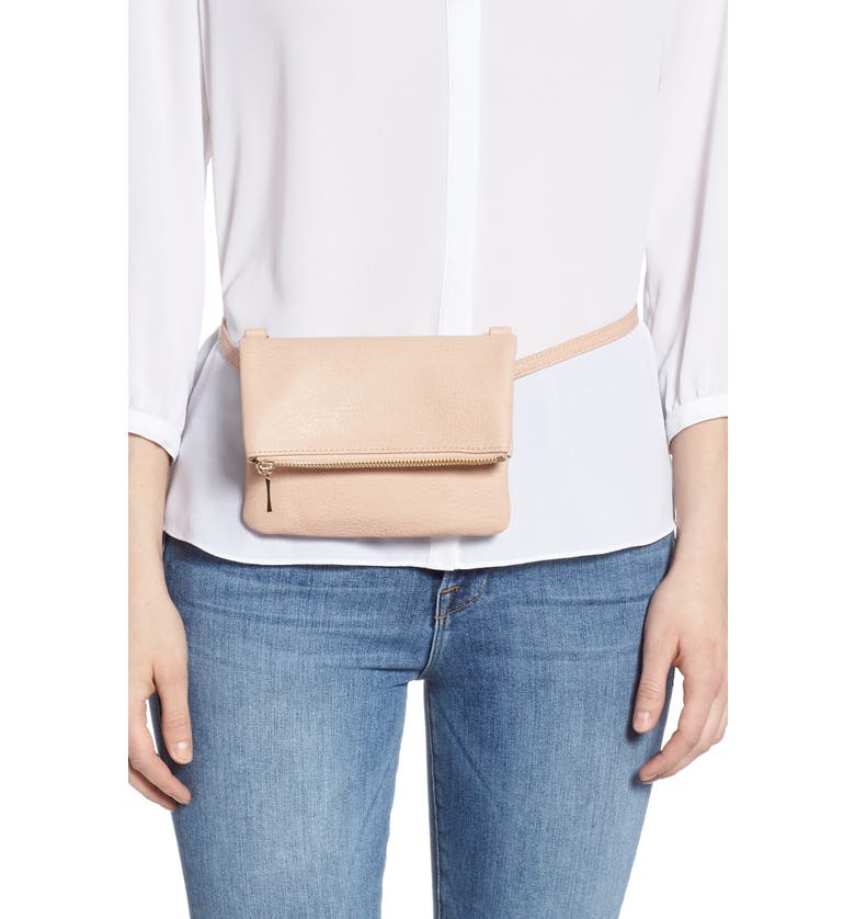  Cassie Faux Leather Belt Bag, Alternate, color, OYSTER PINK