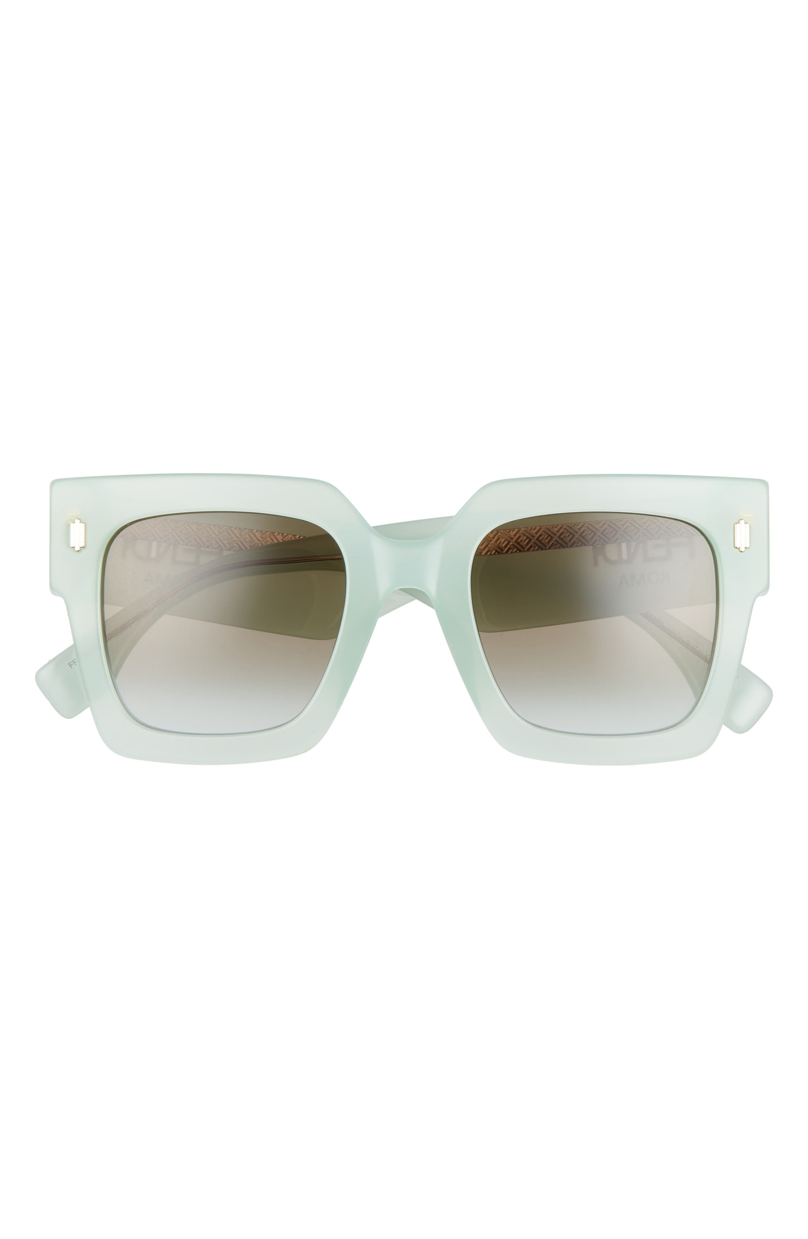 fendi 52mm gradient rectangle sunglasses