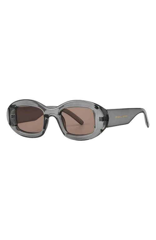 Fifth & Ninth Gigi 55mm Polarized Oval Sunglasses In Transparent Gray/taupe