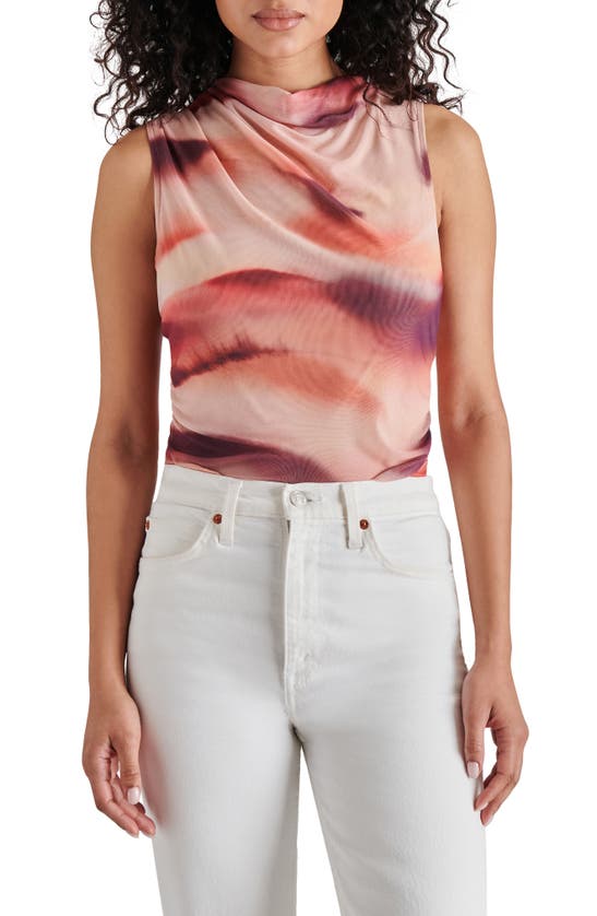 Shop Steve Madden Dalia Cowl Neck Sleeveless Bodysuit In Rosewater