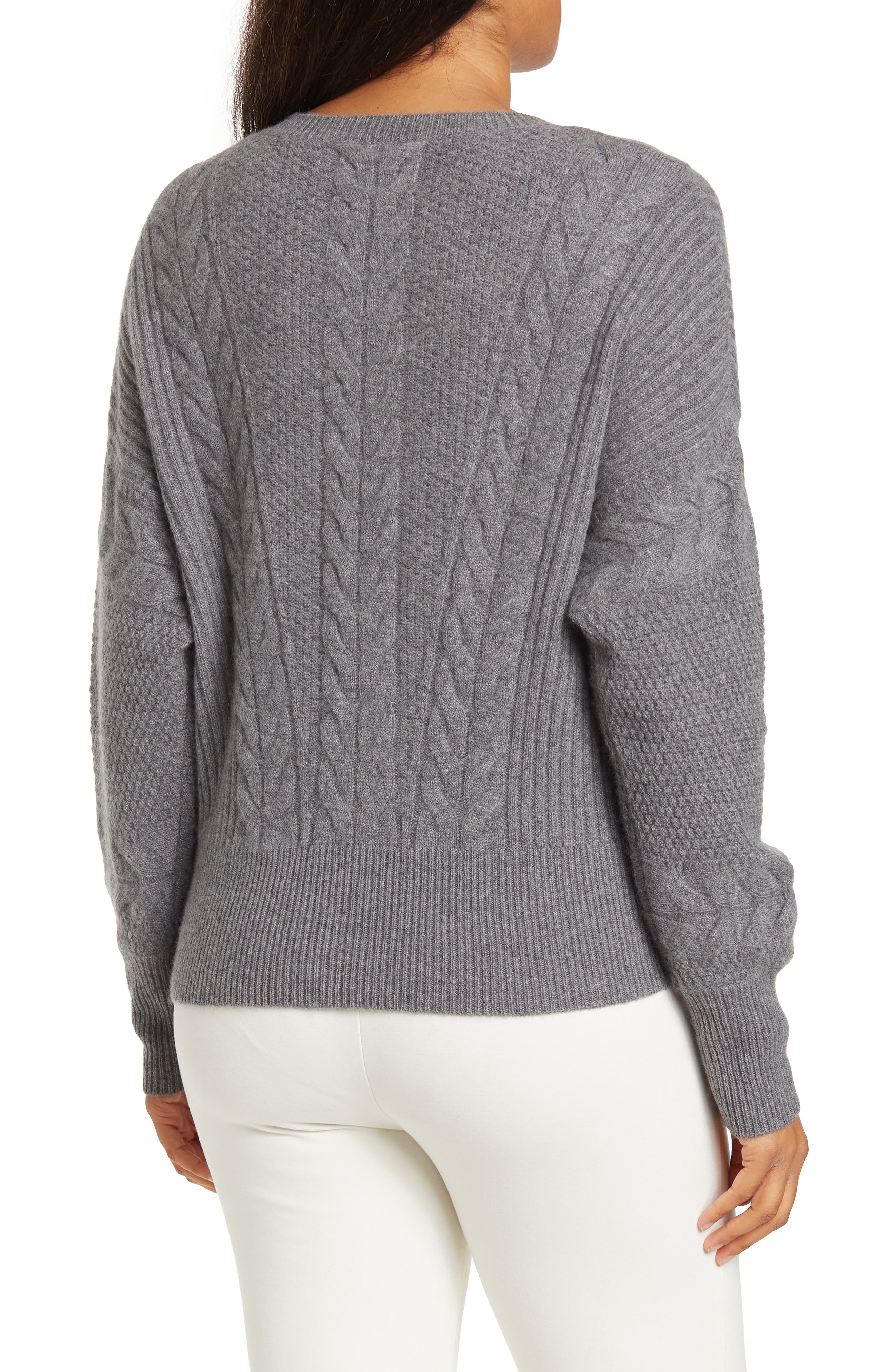 Magaschoni Cashmere Dolman Sleeve Sweater in Cement Heather at Nordstrom Rack, Size X-Large