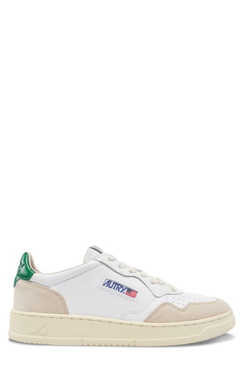 Shop Autry Medalist Low Sneaker In White W/green