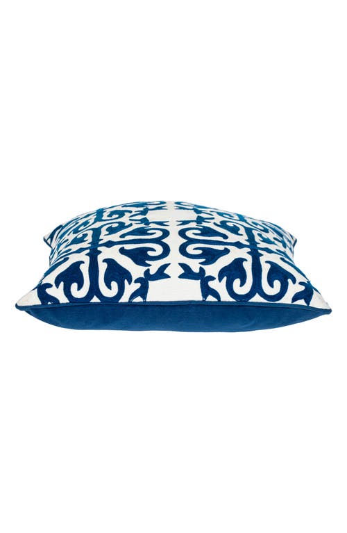 Parkland Collection Ceti Embroidered Throw Pillow In Blue