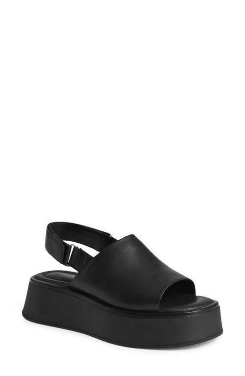 Vagabond Shoemakers Courtney Slingback Platform Sandal In Black/black