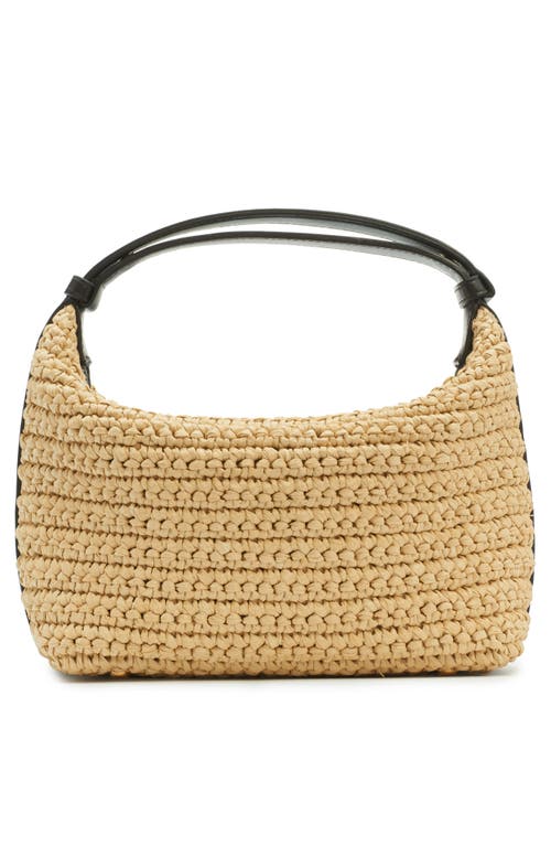 Shop Bottega Veneta Mini Wallace Raffia Crochet Shoulder Bag In Natural/fondant/gold