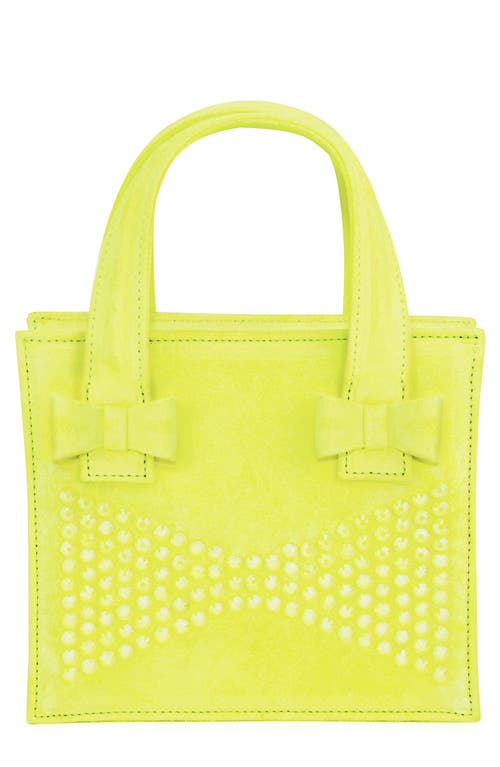 Mach & Mach Elsa Crystal Studded Suede Handbag in Yellow