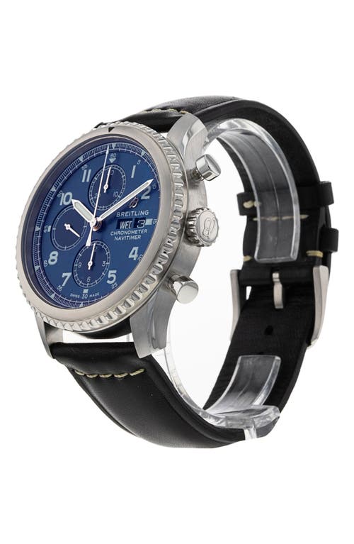 Shop Watchfinder & Co. Breitling  Navitimer 8 Chronograph Leather Strap Watch, 43mm In Blue