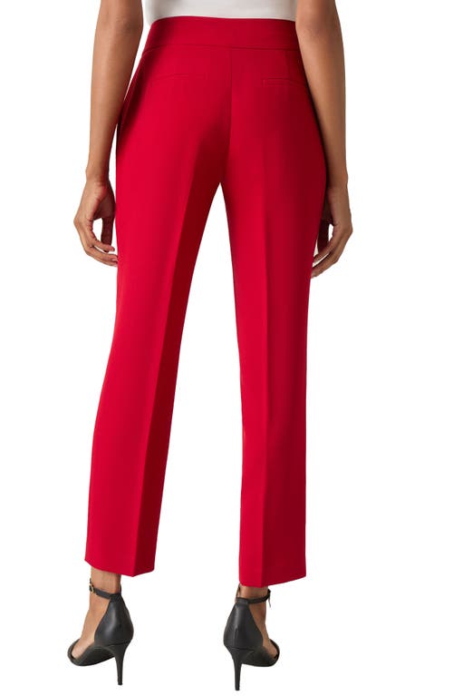 Kasper Hidden Fly Front Taffeta Pants In Fire Red