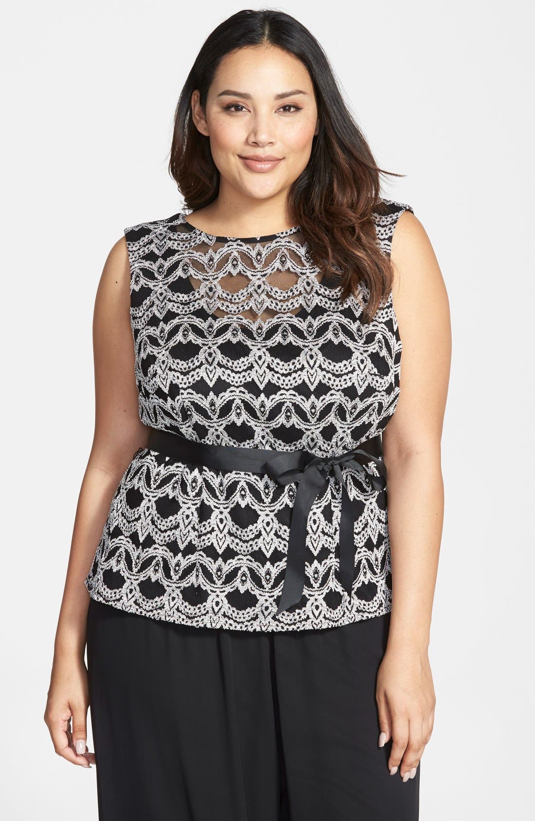Alex Evenings Illusion Neck Sleeveless Top (Plus Size) Nordstrom