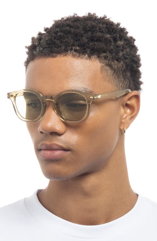 Shop Le Specs Hoodwinked 48mm Round Sunglasses In Olive Leaf