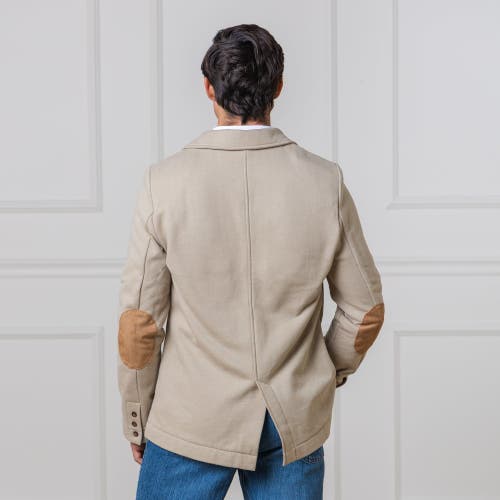 Hope & Henry Fleece Blazer In Taupe Herringbone Fleece