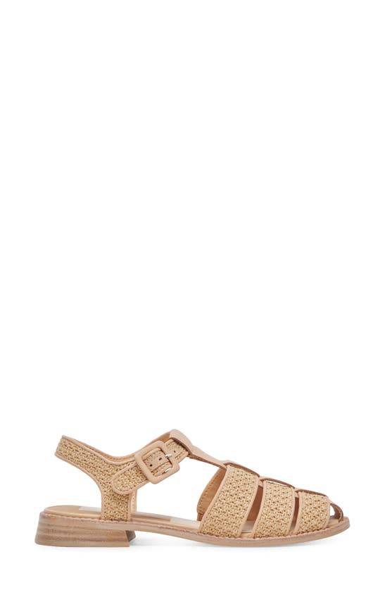 Dolce Vita Holis Womens Cushioned Footbed Leather Strappy Sandals In Light Natural Raffia