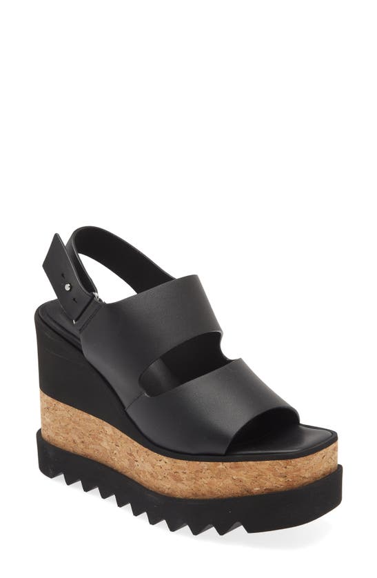 Shop Stella Mccartney Elyse Platform Wedge Sandal In Black