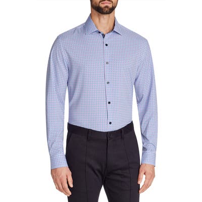 W.r.k Trim Fit Check Performance Dress Shirt, Blue