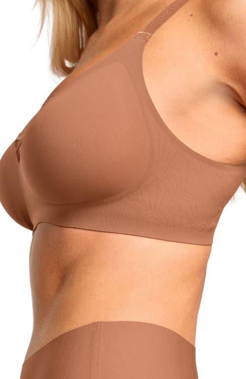 Shop Siella No-show V-neck Bra In Toffee