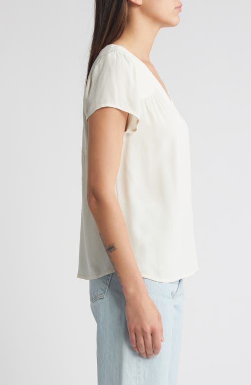 Shop Treasure & Bond V-neck Popover Top In Ivory Dove