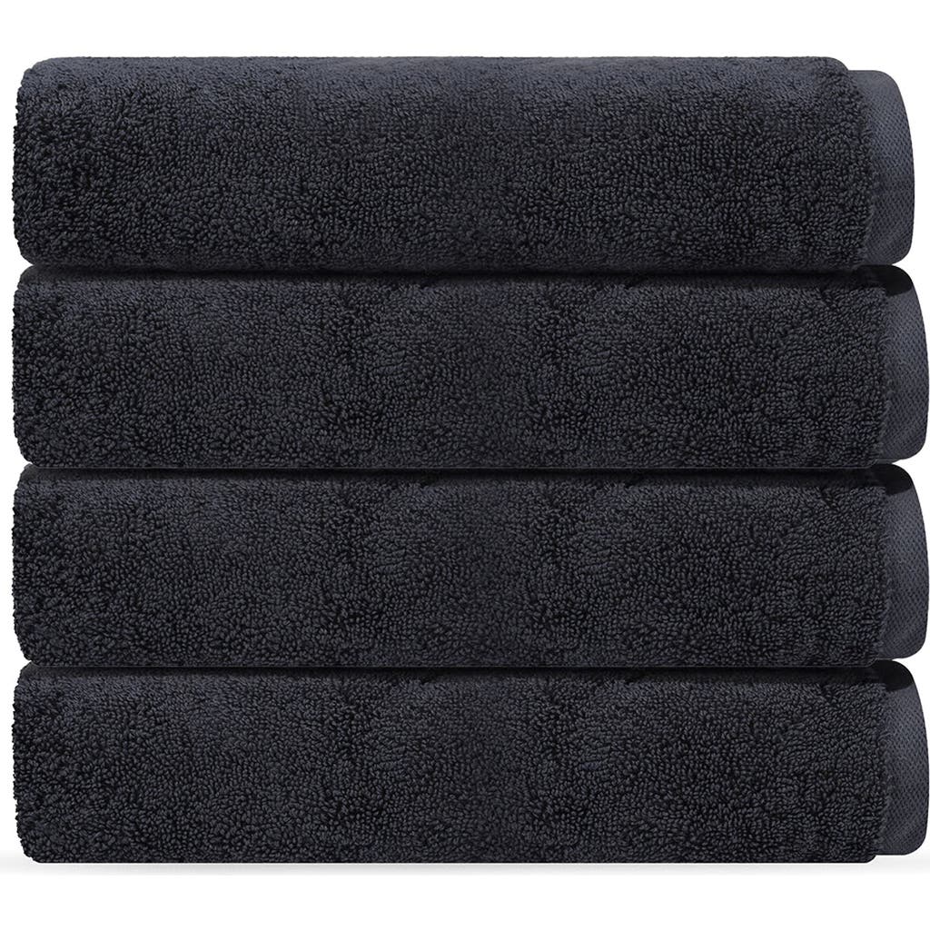 Brooks Brothers Puresoft 4-piece Turkish Cotton Wash Cloths In Anthracite