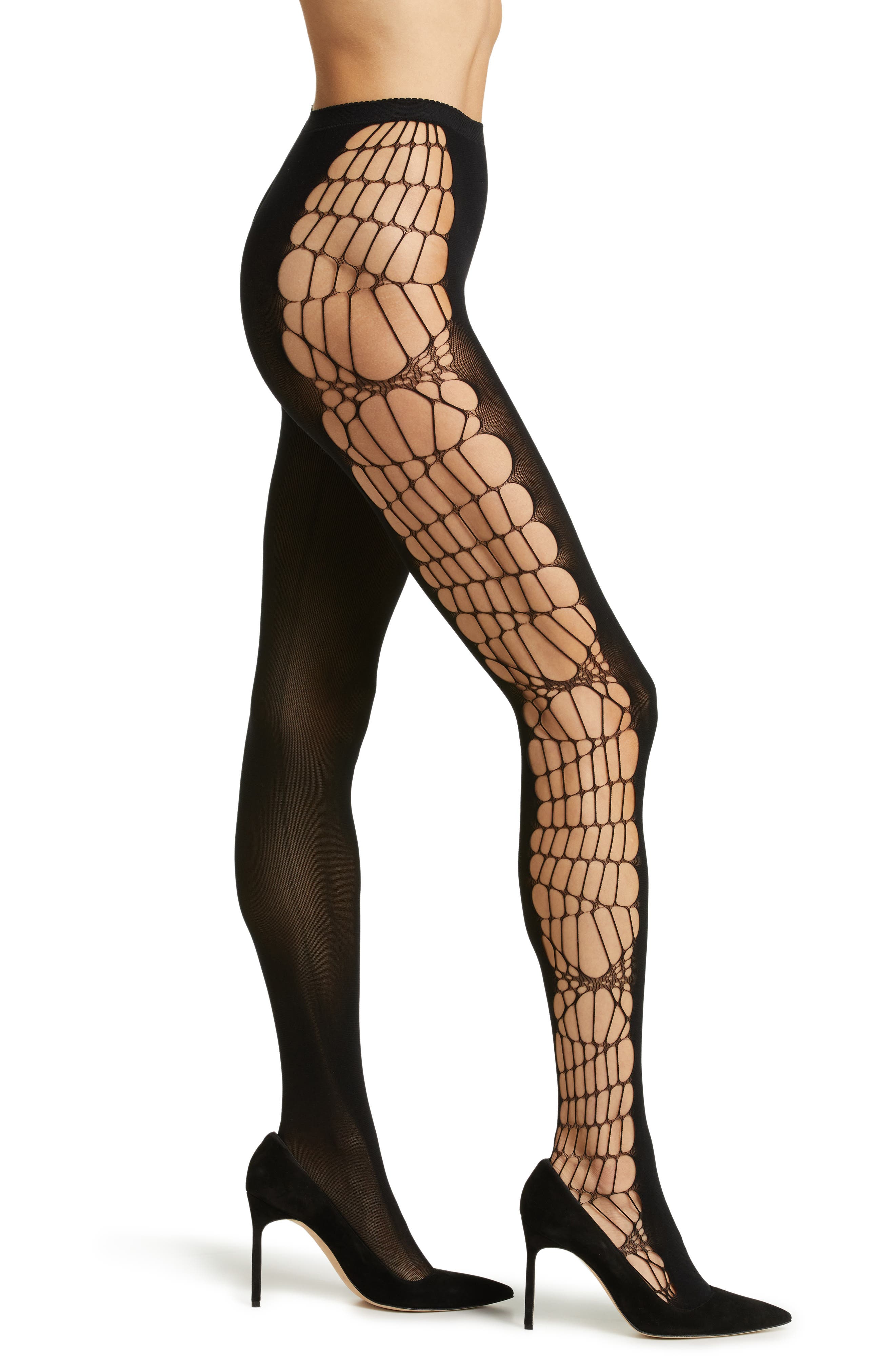 FALKE Synthetic Net Scalloped-trim Tights Womens Clothing Hosiery Tights and pantyhose 
