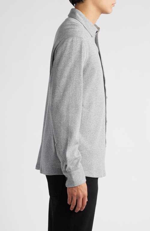 Robert Barakett Paolo Cotton Mélange Overshirt In Light Grey