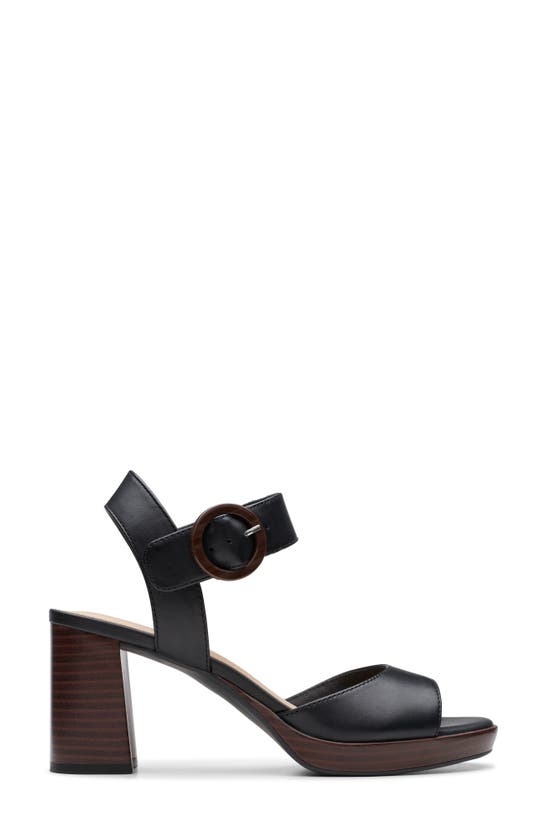 Shop Clarks ® Ambyrlyn Ruby Platform Sandal In Black Leather