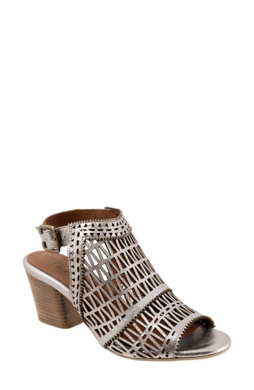 Candice Ankle Strap Sandal in Dark Silver Metallic