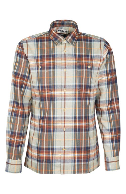 Barbour Waterfoot Thermo Weave Plaid Button-up Shirt In Olive