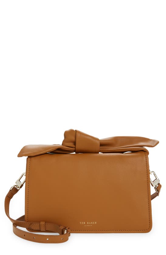 Ted Baker Nyalina Knot Bow Leather Shoulder Bag In Tan | ModeSens