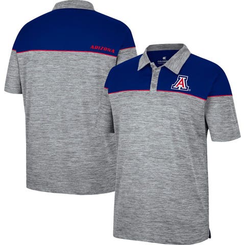 Nike Atlanta Braves Dri-FIT Grey Stripe Mens Polo Shirt Grey Navy