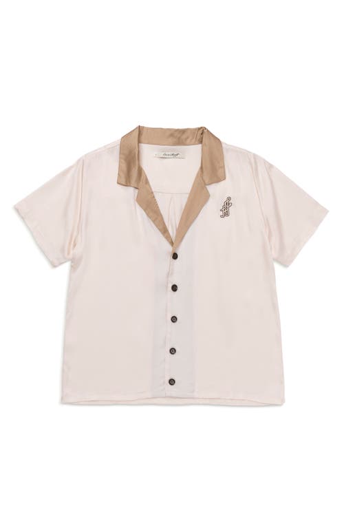 Honor The Gift Notes Cotton Camp Shirt In Cream