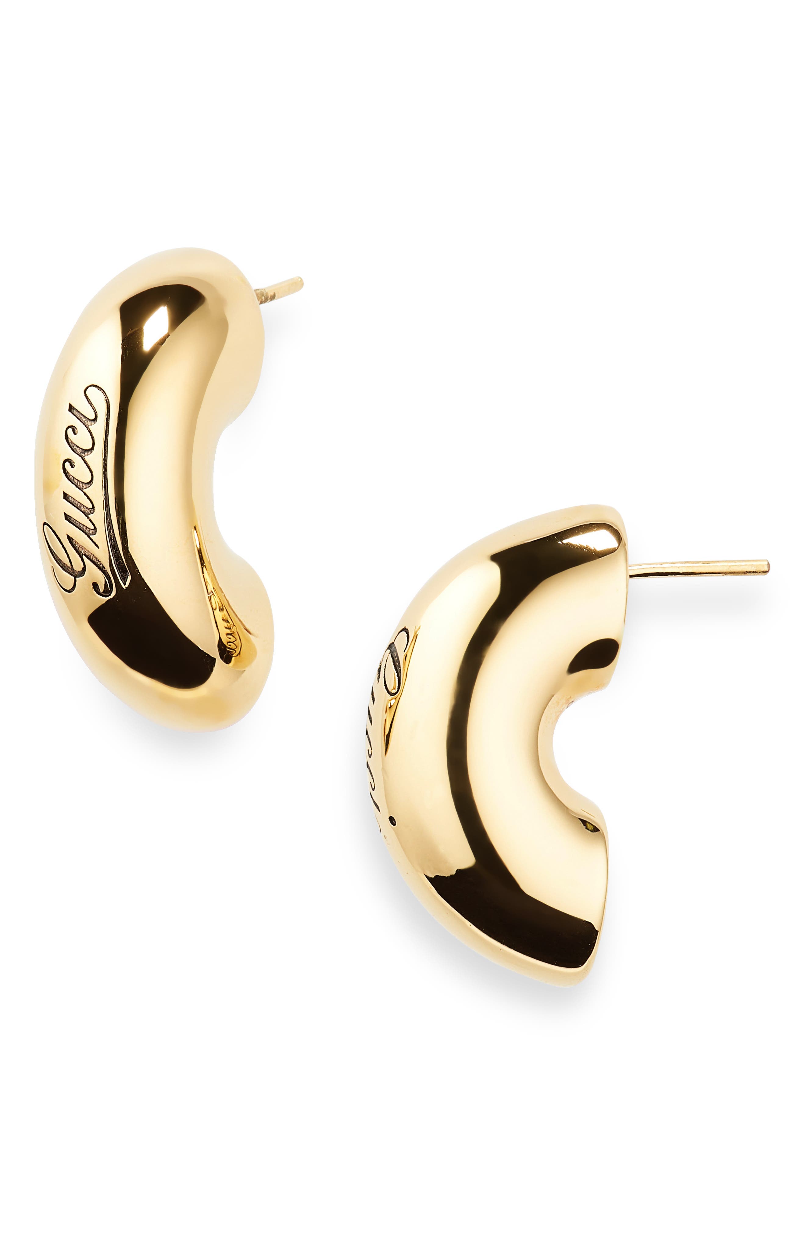 Gucci logo hoop earrings - Gold