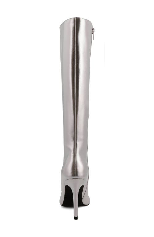 Mia Marysol Pointed Toe Boot In Silver