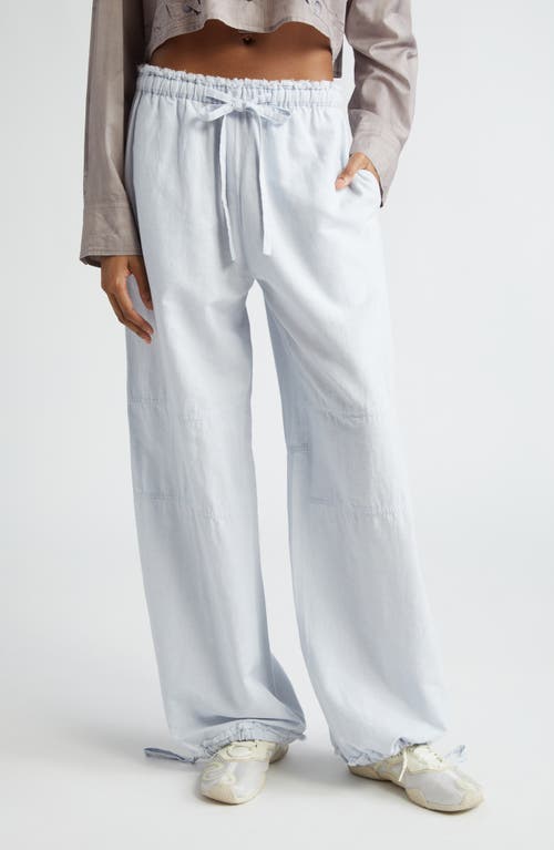 Shop Acne Studios Pagino Cotton & Linen Wide Leg Pants In Pale Blue