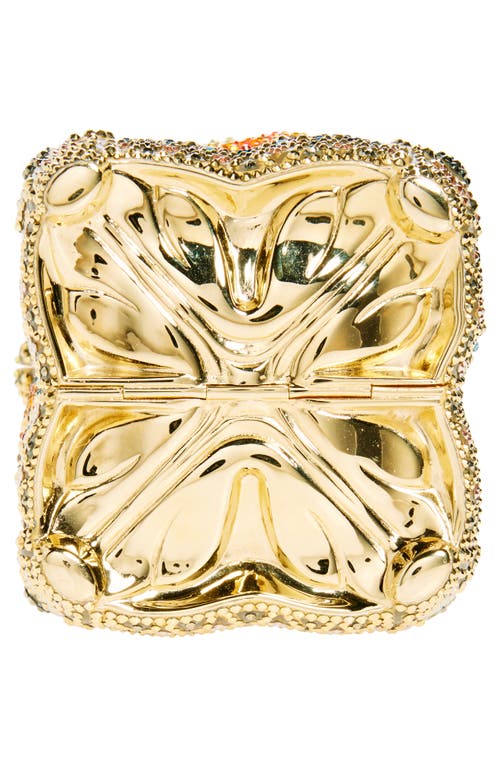 Judith Leiber Lantern Divine Crystal Embellished Clutch In Champagne Aurum Multi