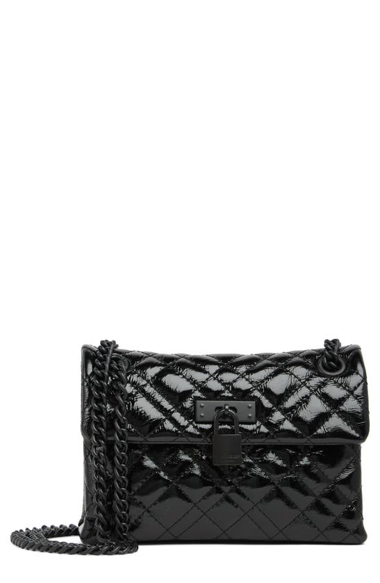 Kurt Geiger Mini Brixton Drench Patent Leather Shoulder Bag In Black
