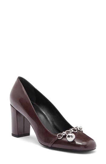 Longchamp Chain Strap Pump In Aubergine