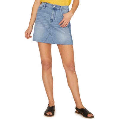 Sanctuary Shadow Denim Miniskirt, Blue