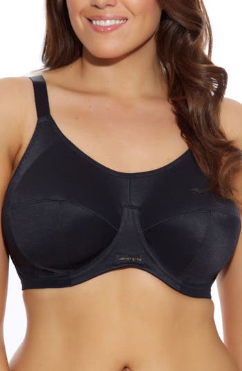 Elomi Energise J-Hook Underwire Sports Bra (8042),32HH,Dusky Leopard at   Women's Clothing store