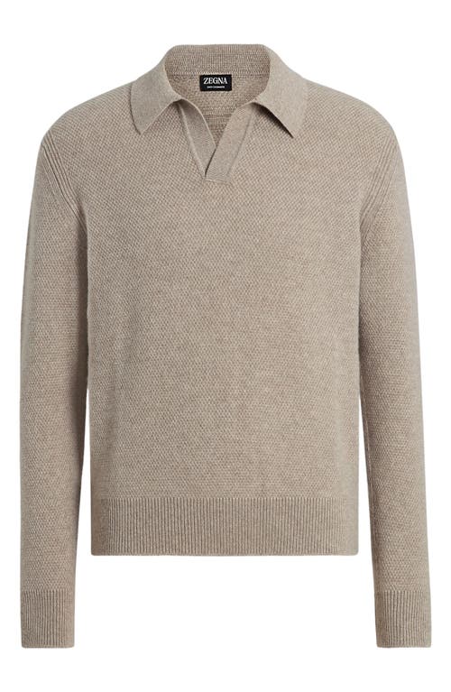 Shop Zegna Oasi Cashmere Polo Sweater In Piedicavallo