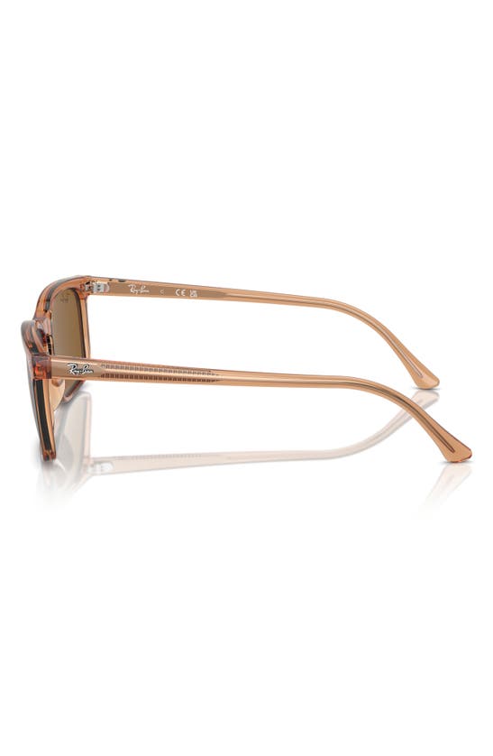 Shop Ray Ban 56mm Rectangular Sunglasses In Transparent