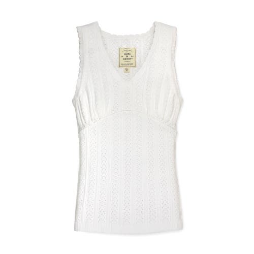 Shop Hope & Henry Womens' Empire Sweater Tank In White Pointelle