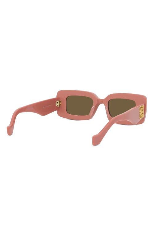 Shop Loewe Chunky Anagram 46mm Rectangular Sunglasses In Shiny Pink/brown