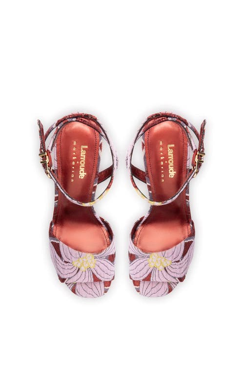 Shop Larroude Larroudé X Markarian Wedge In Floral Dutel In Red