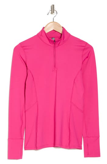 Shop Kyodan Quarter Zip Pullover In Pink Yarrow